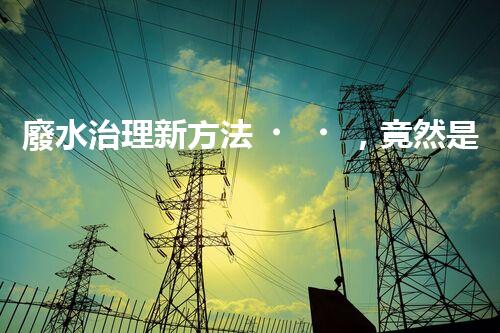 廢水治理新方法，竟然是它？！
